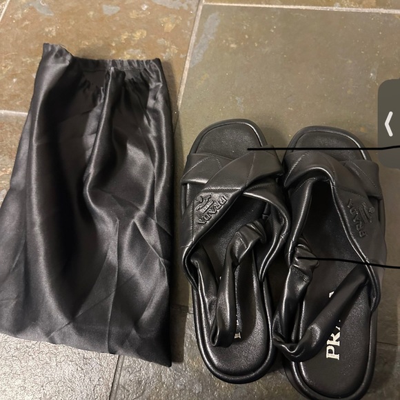 Brand new prada quilted leather crisscross flatform sandals - Picture 3 of 3